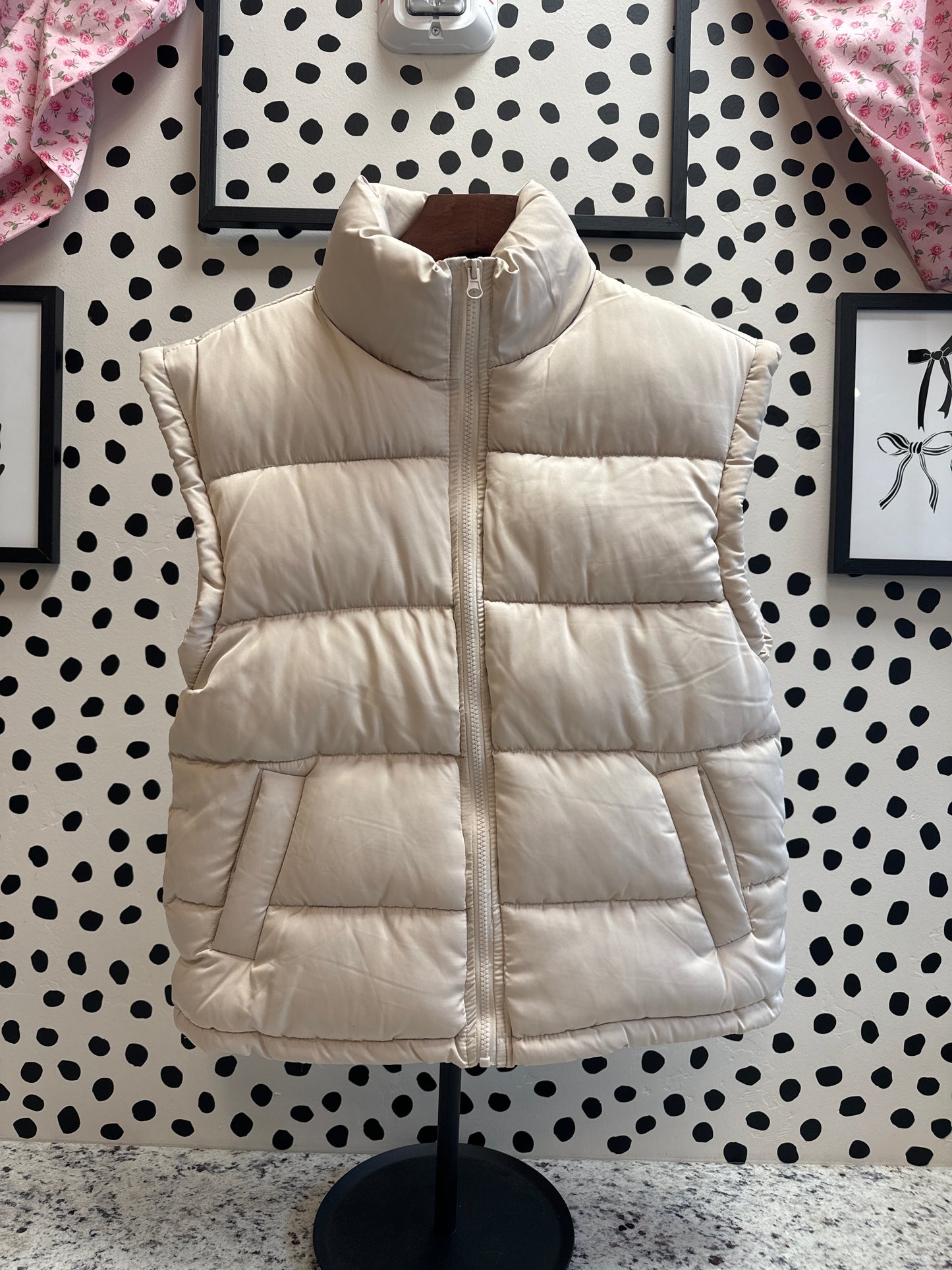 Beige Puffer Vest