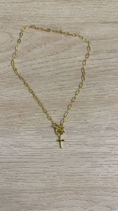 Cross Paperclip Necklace