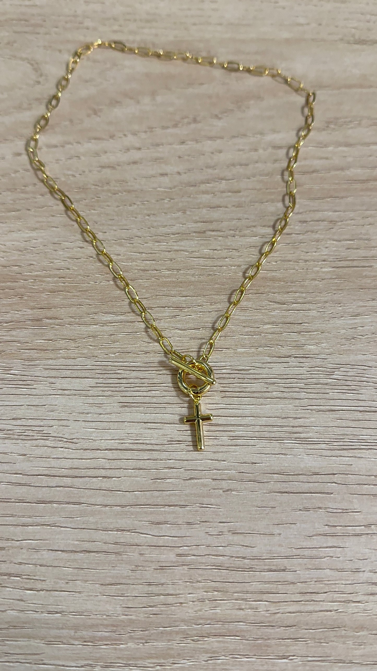 Cross Paperclip Necklace