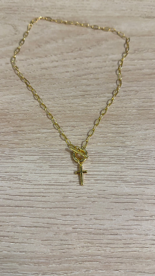 Cross Paperclip Necklace