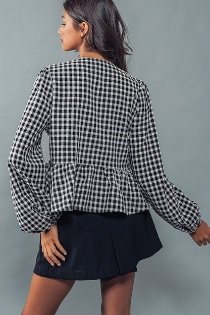 Gingham Bow Tie Top