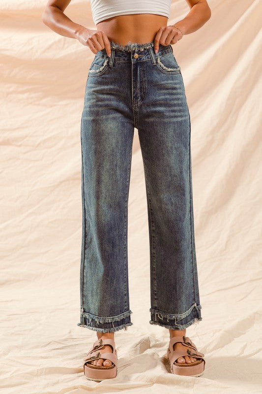 Wide Leg Dark Wash Jeans