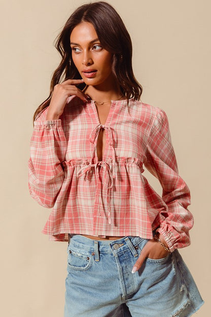 Flannel Tie Top